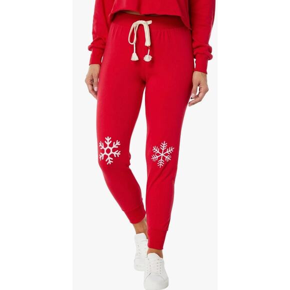 Wildfox Pants - Wildfox Red Comet Loves Cupid Joggers size Small